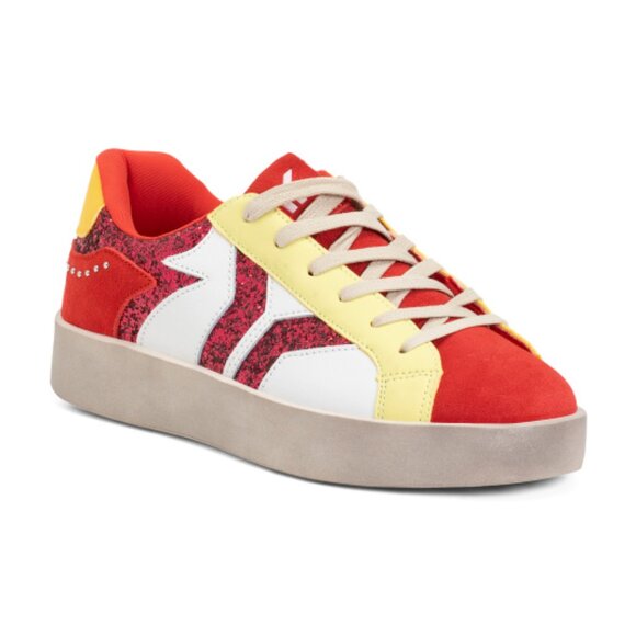 CULTURE OF BRAVE Leather And Glitter Wing Play Sneakers - Picture 1 of 3
